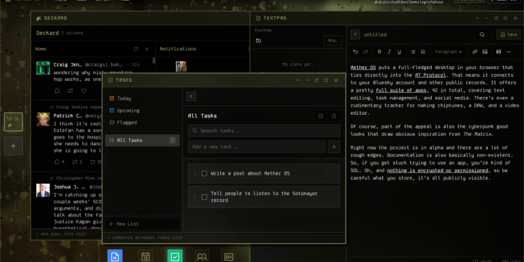 Aether OS is a computer in a browser built for the AT Protocol